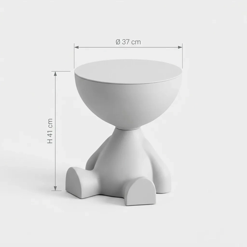 MESA AUXILIAR BLANCA MODERNA DECORATIVA DE 41CM - 5