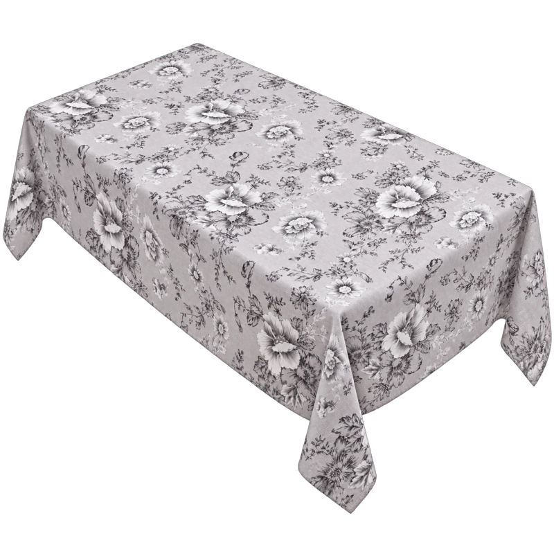 MANTEL PARA MESA RECTANGULAR GRIS FLORAL 140X220 CM 851 - 10
