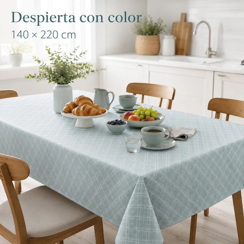 1 MANTEL RECTANGULAR ARMONIA CELESTE POLIALGODON MODELO 849 - 1