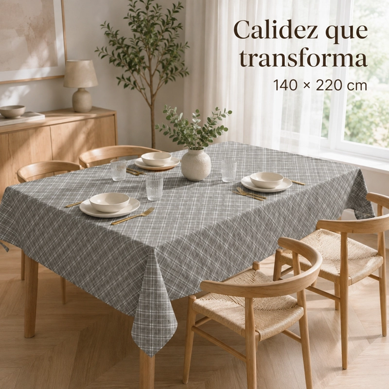 MANTEL GRIS RECTANGULAR 140X220 CM MODELO 848 - 3