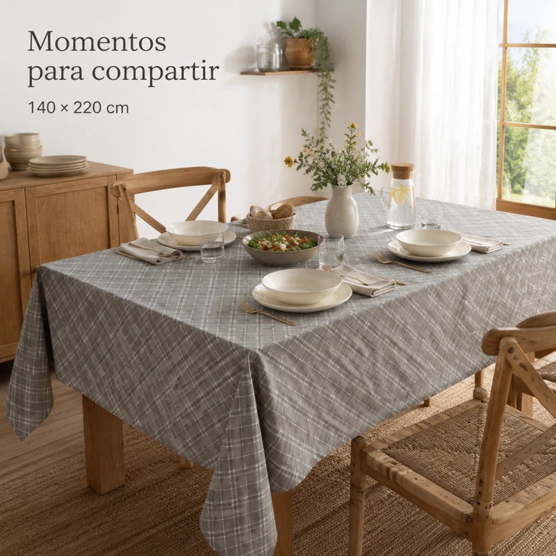 MANTEL GRIS RECTANGULAR 140X220 CM MODELO 848 - 5