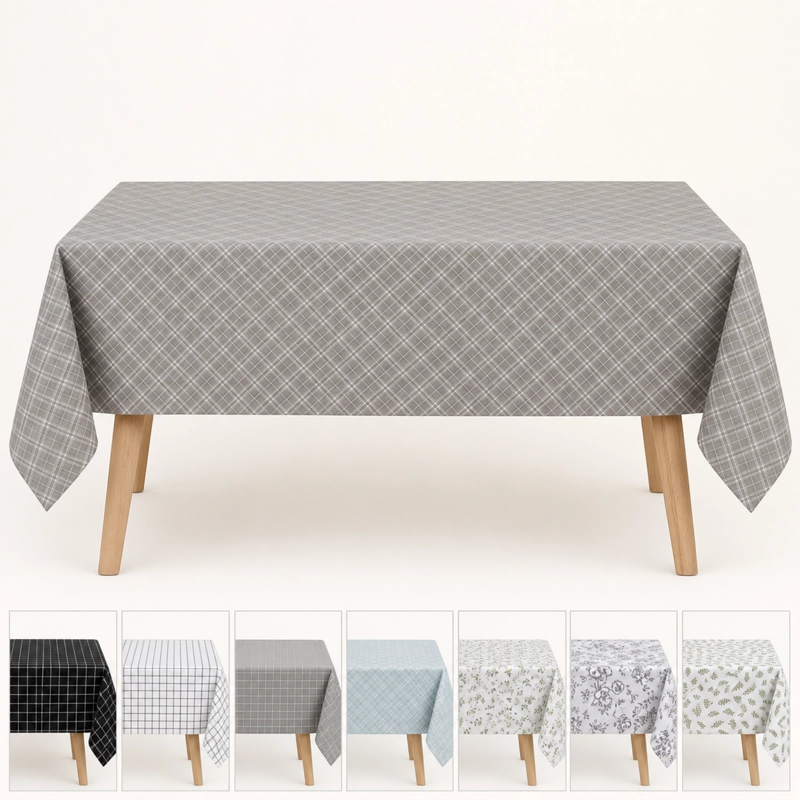 MANTEL GRIS 140X220 CM RECTANGULAR DE MESA MODELO 848 - 9