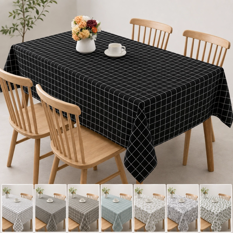 MANTEL NEGRO DE POLIE STER Y ALGODON RECTANGULAR 140X220 CM 845 - 9