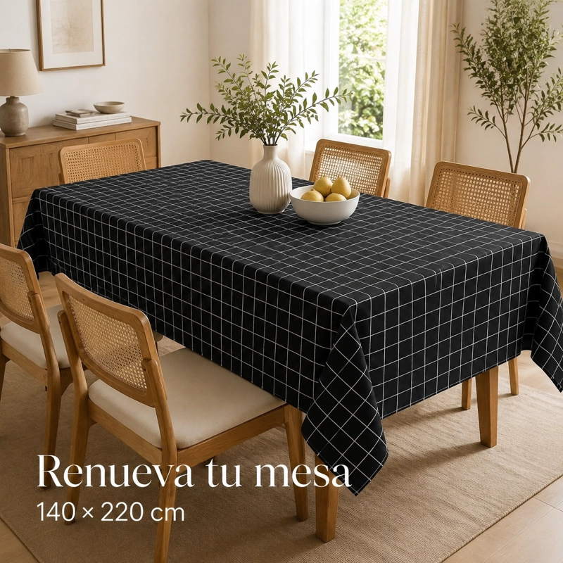 MANTEL ARMONIA NEGRO 140 CM X 220 CM RECTANGULAR 845 - 2