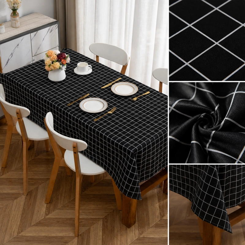 MANTEL PARA MESA RECTANGULAR NEGRO 140X220 CM ARMONIA 845 - 8