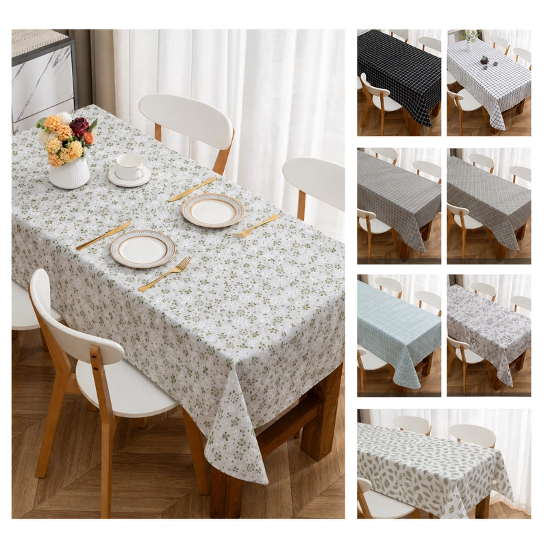 MANTEL FLORAL GRIS 140X220 CM RECTANGULAR MODELO 850 - 10