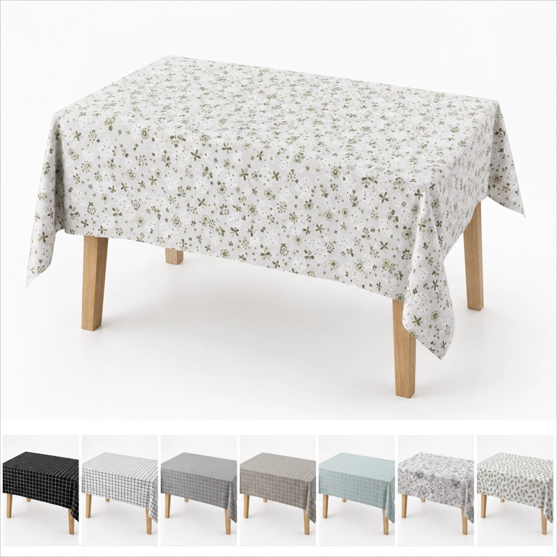 MANTEL FLORAL GRIS 140X220 CM RECTANGULAR MODELO 850 - 9