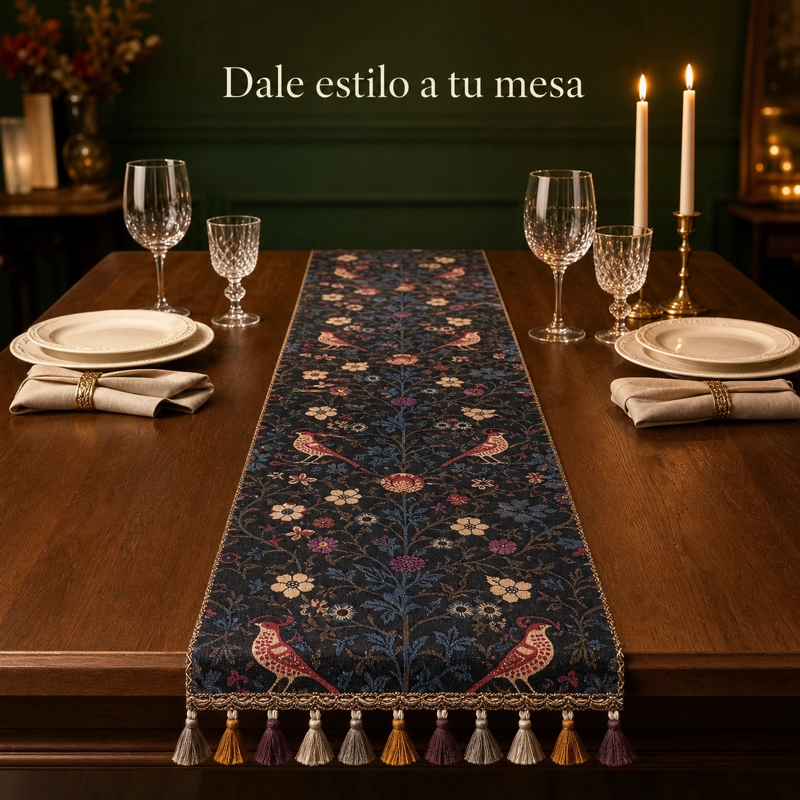 CAMINO DE MESA RECTANGULAR ARMONIA 866 POLIE STER DISEÑO CLASICO - 3