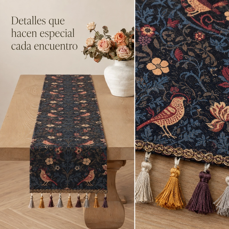 CAMINO DE MESA RECTANGULAR ARMONIA 866 POLIE STER DISEÑO CLASICO - 6