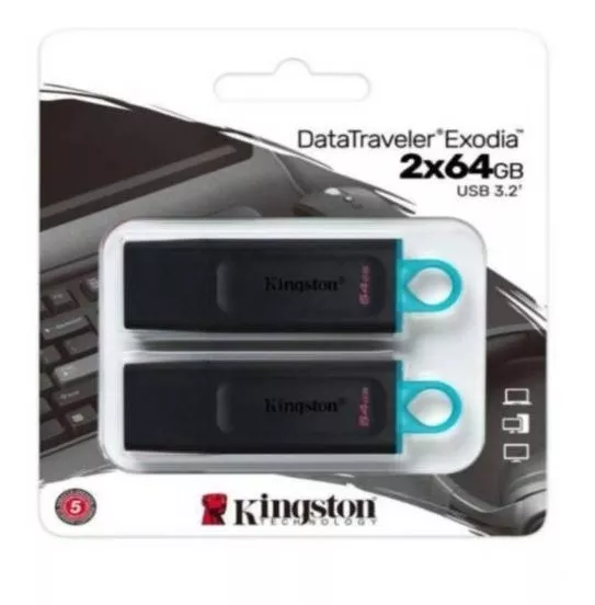 PACK DOS PENDRIVE 64GB KINGSTON EXODIA - 1