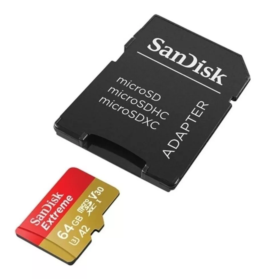 TARJETA DE MEMORIA SANDISK EXTREME CON ADAPTADOR SD 64GB