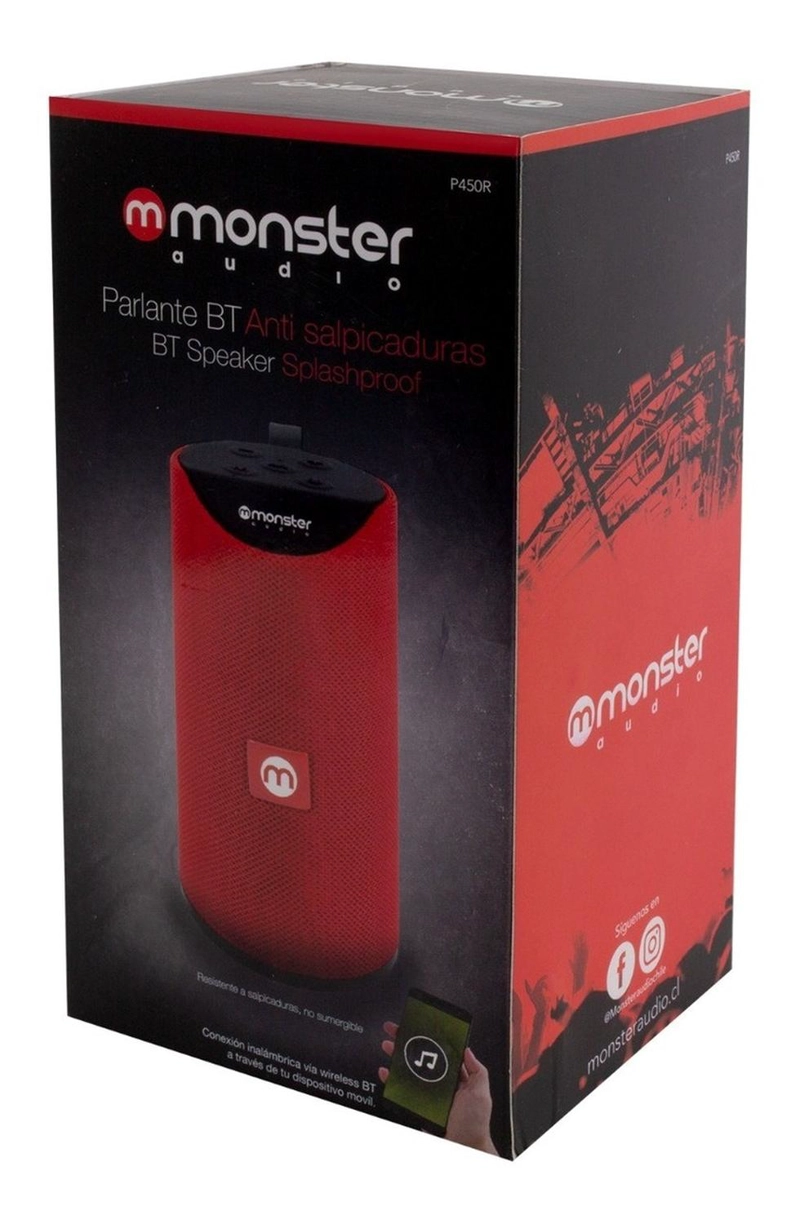 PARLANTE BLUETOOTH MONSTER AUDIO 450R ROJO - 2