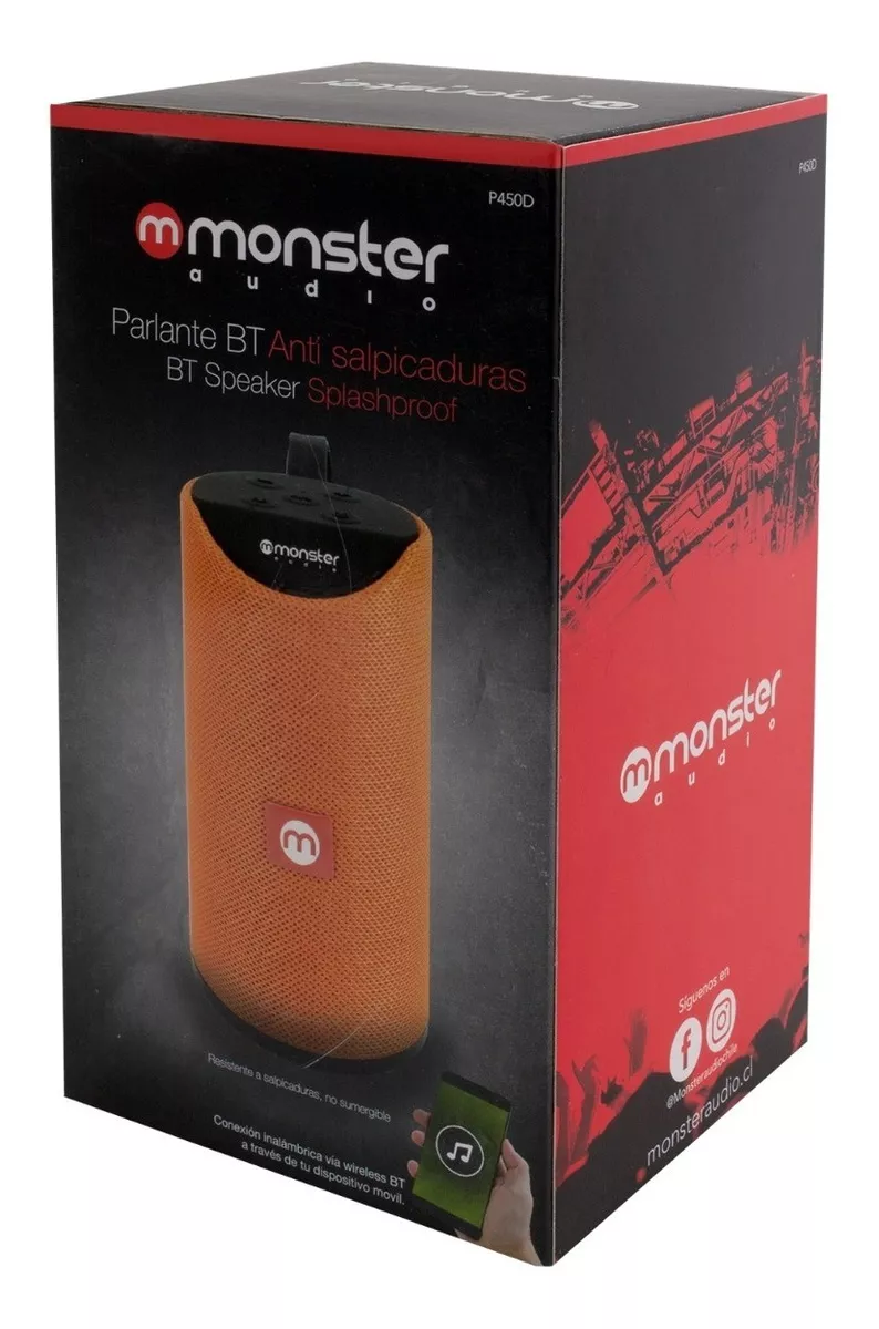 PARLANTE BLUETOOTH MONSTER AUDIO 450 NARANJO - 3