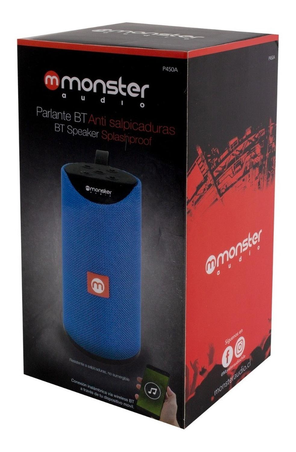 PARLANTE BLUETOOTH MONSTER AUDIO 450 AZUL - 4