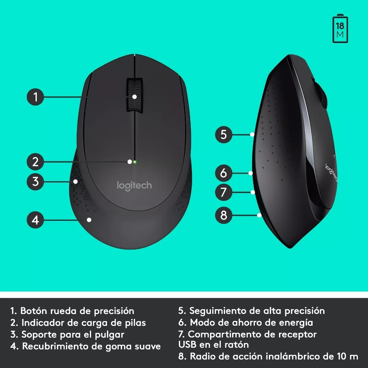 KIT DE TECLADO Y MOUSE INALAMBRICO LOGITECH MK345 - 4