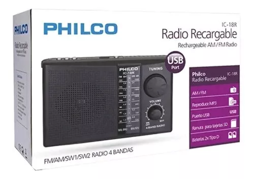RADIO RECARGABLE PHILCO IC-18R USB/SD/AM/FM OFERTA EXPRESS - 1