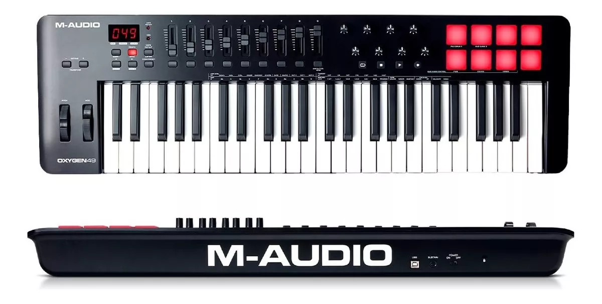 CONTROLADOR MIDI OXYGEN USB 49 TECLAS 8 PADS M-AUDIO MKV 49 - 2