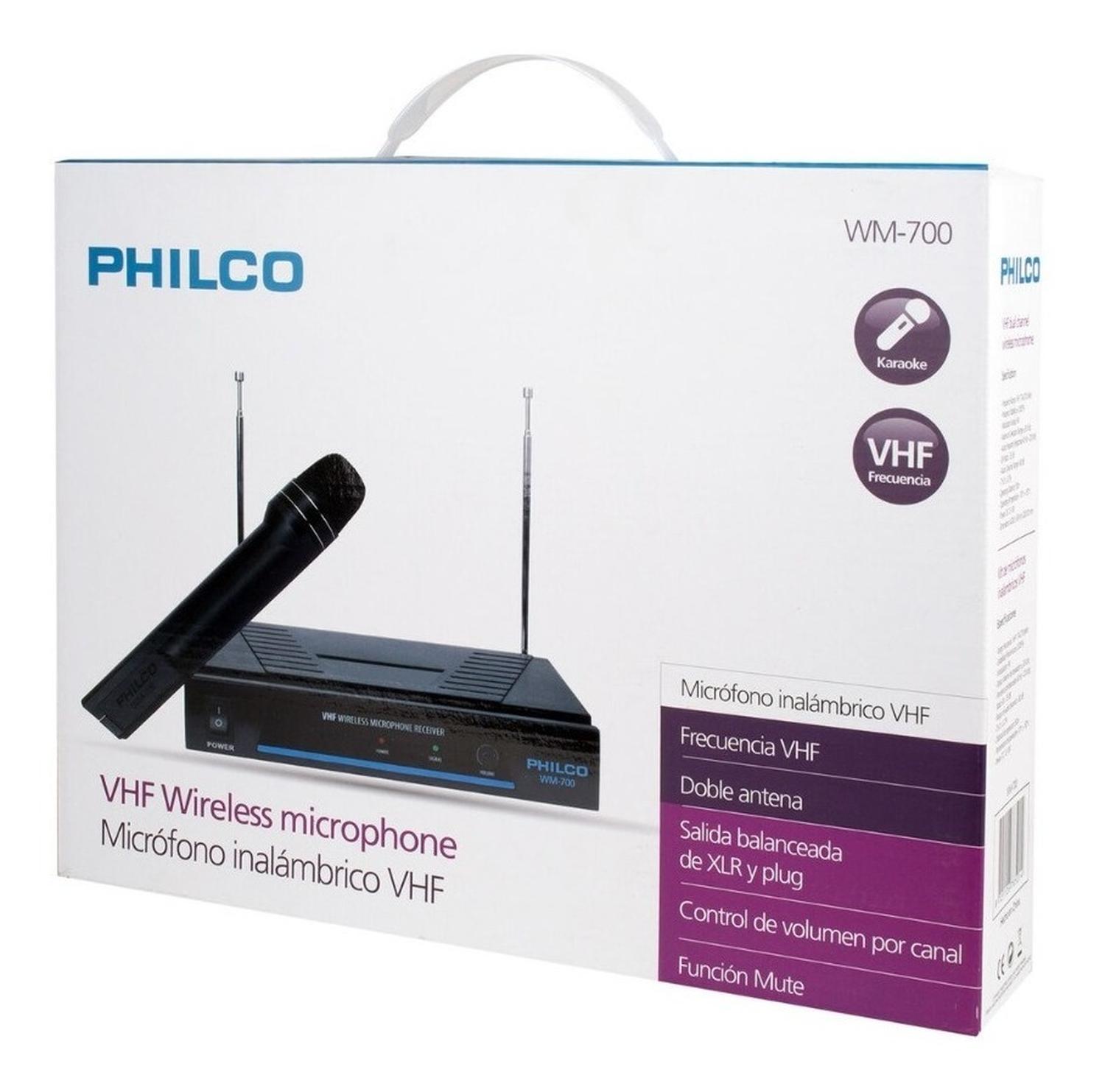 MICRÓFONO PHILCO WM700 INALAMBRICO VHF KARAOKE - 5