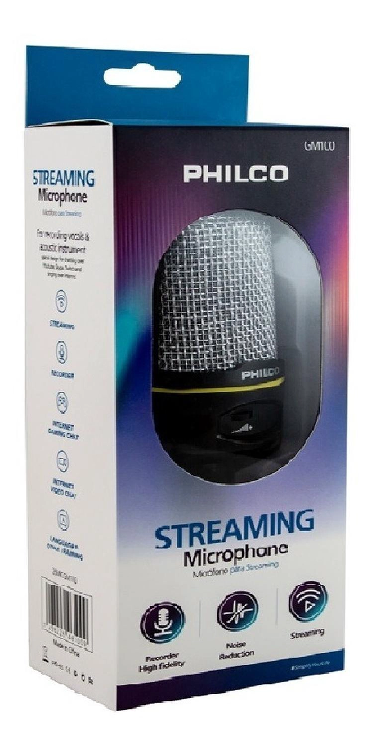 MICROFONO PHILCO GM100 CONDENSADOR GAMER/STREAMER C/TRIPODE - 2