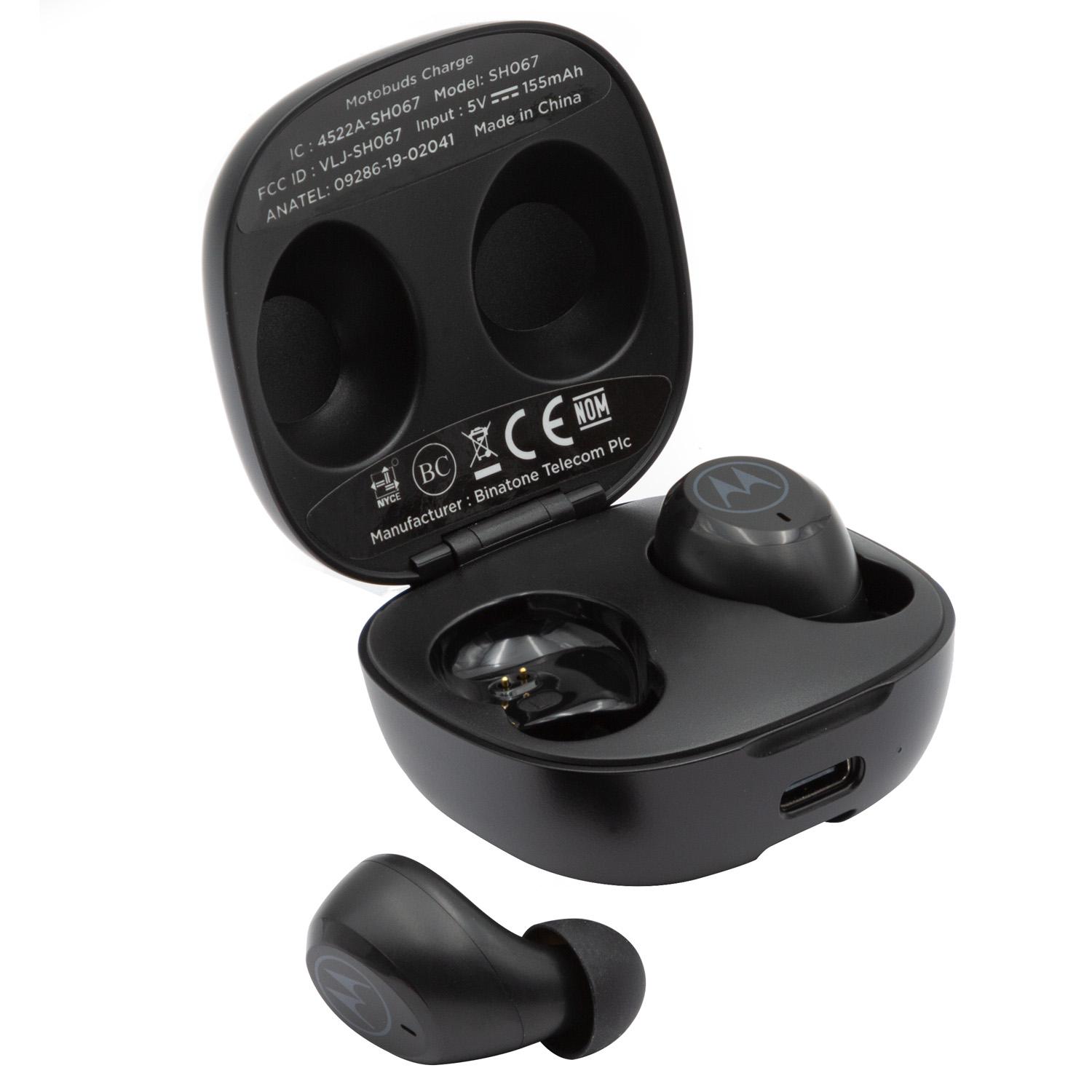 AUDIFONO MOTOROLA MOTO BUDS CHARGE NEGRO - 4