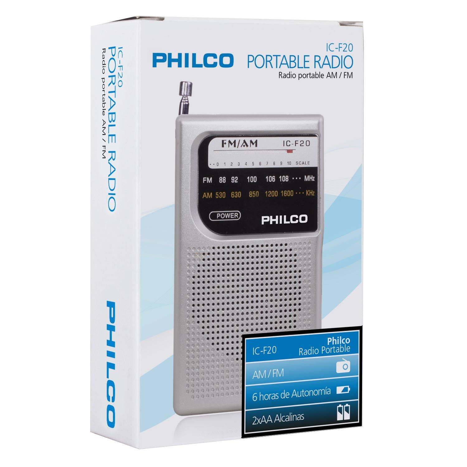 RADIO A PILAS PHILCO ICF-20 FM/AM PORTABLE DE BOLSILLO GRIS - 4