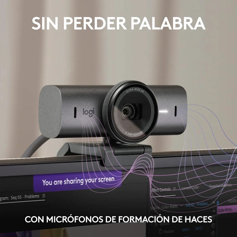 WEBCAM LOGITECH MX BRIO (4K, 8.5MP, MICROFONO, USB-C, GRIS) - 4