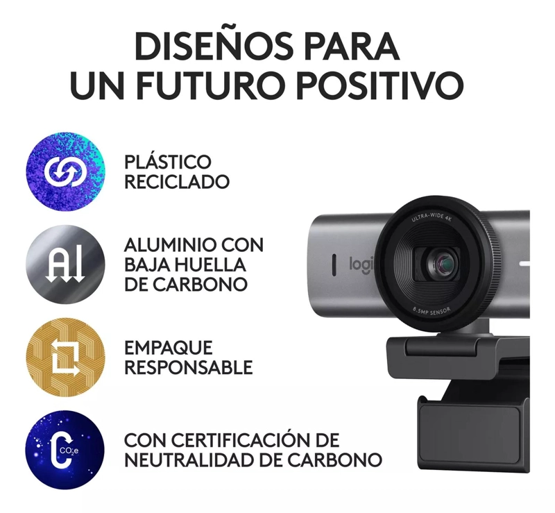 WEBCAM LOGITECH MX BRIO (4K, 8.5MP, MICROFONO, USB-C, GRIS) - 6