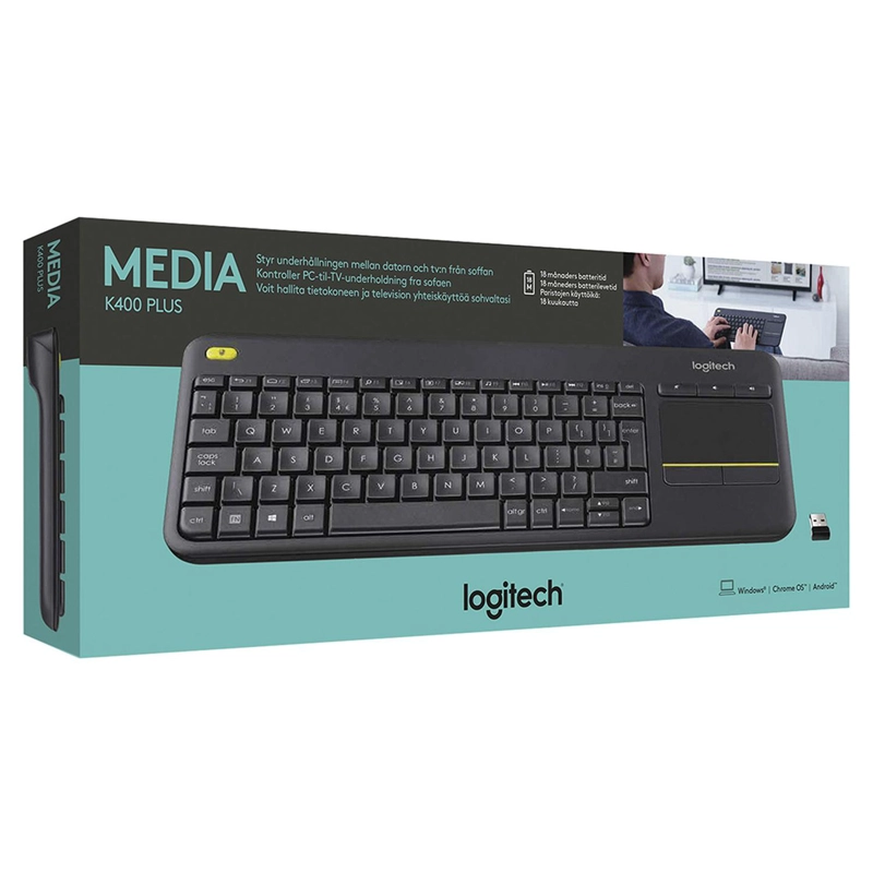TECLADO WIRELESS TOUCH LOGITECH K400 PLUS SMART TV, ESPAÑOL - 3