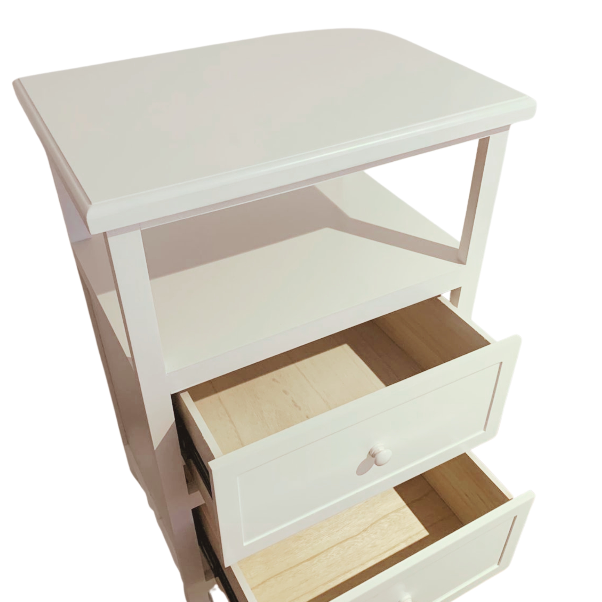 VELADOR DORMITORIO PALLAVICINI 2 CAJONES EN COLOR BLANCO - 3