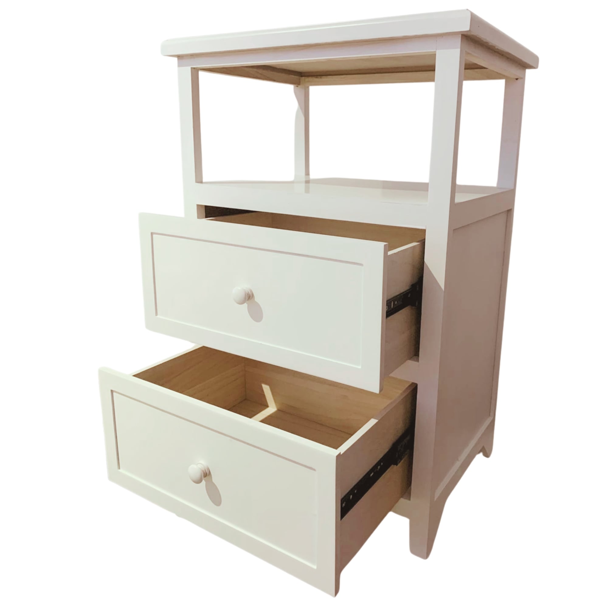 VELADOR DORMITORIO PALLAVICINI 2 CAJONES EN COLOR BLANCO - 4