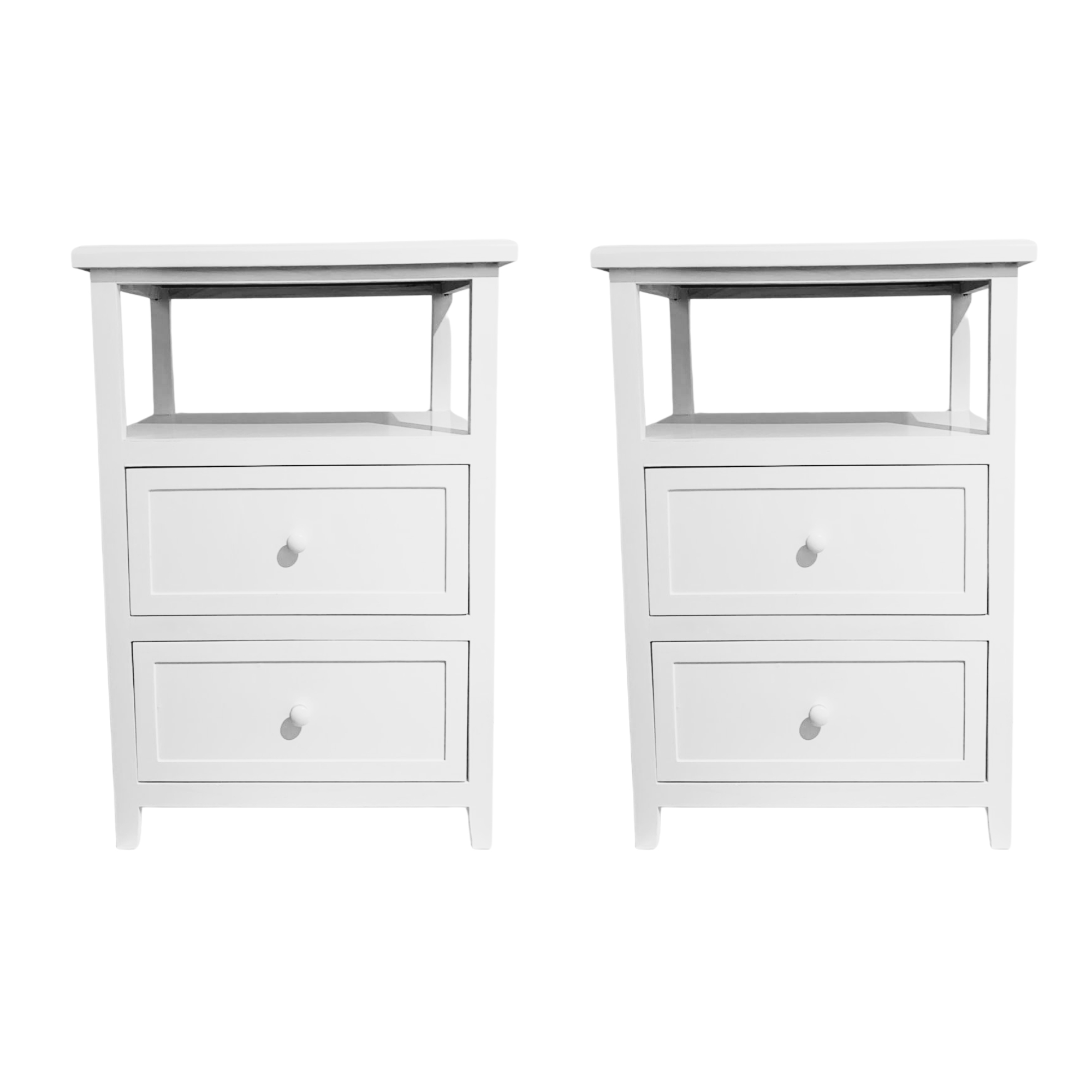 VELADOR DORMITORIO PALLAVICINI 2 CAJONES EN COLOR BLANCO - 5