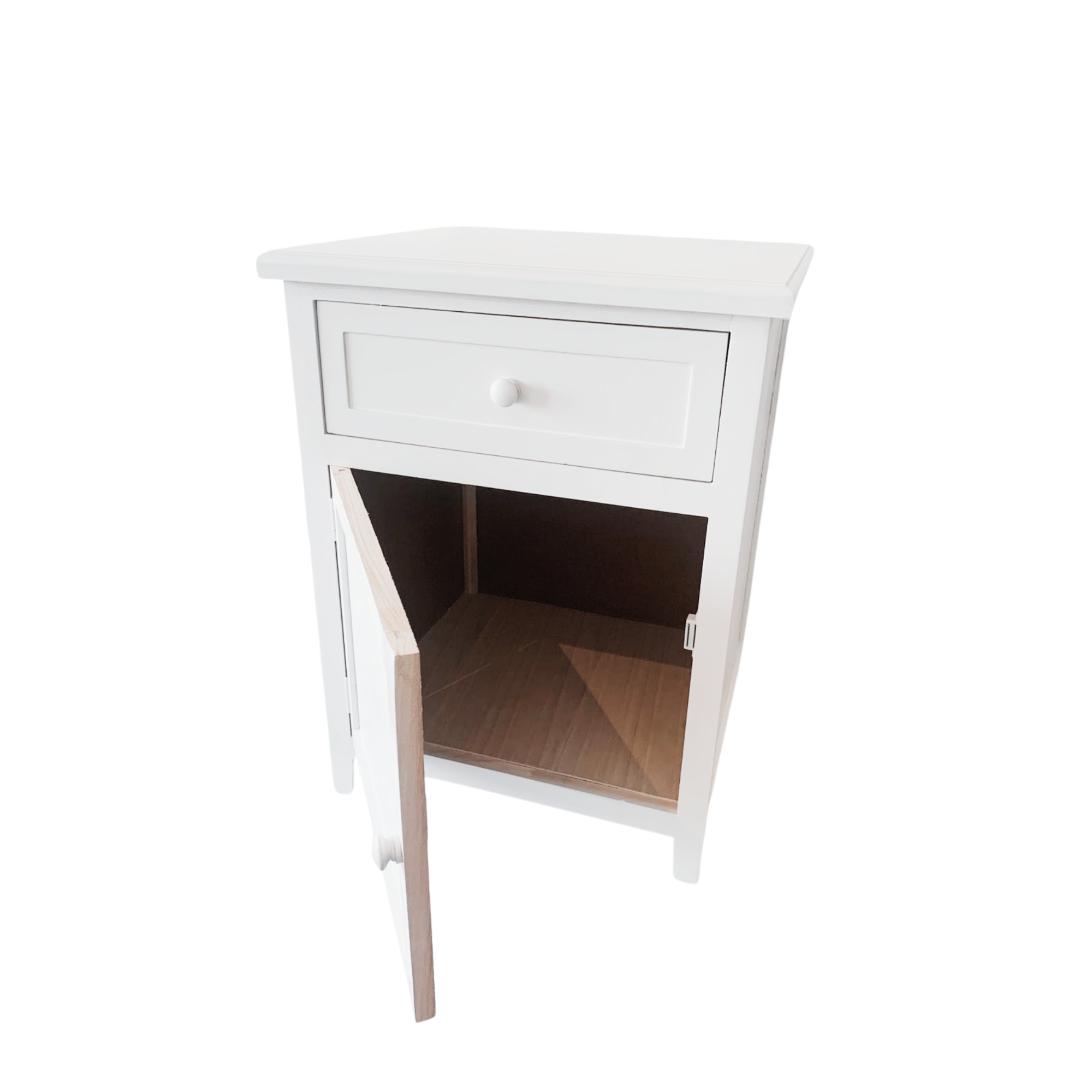 VELADOR DORMITORIO RECCO CAJON PUERTA IZQUIERDO EN COLOR BLANCO - 4