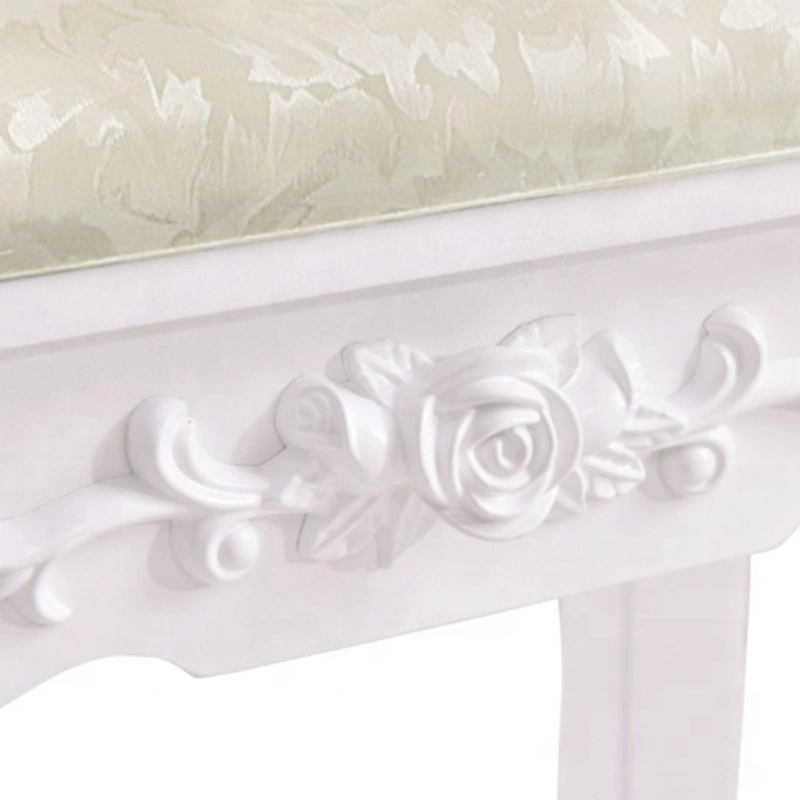 TABURETE DE TOCADOR MADERA EN COLOR BLANCO ROSE ANGELA - 3