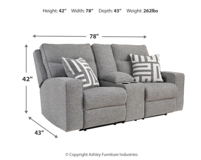 SOFÁ RECLINABLE 2 CUERPOS BISCOE   CON CONSOLA - 4