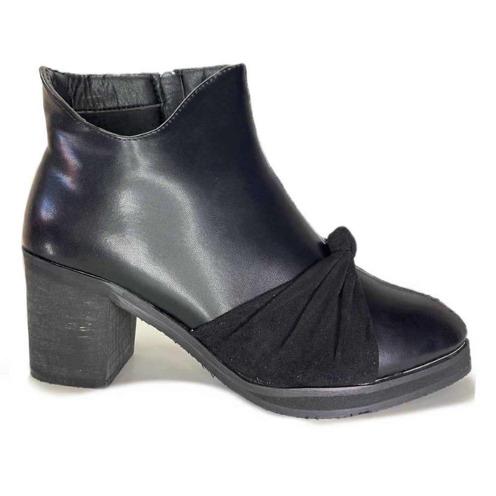 BOTIN TACO MEDIO NEGRO MICROFIBRA - 1
