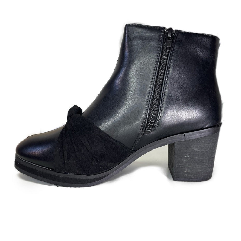 BOTIN TACO MEDIO NEGRO MICROFIBRA - 2