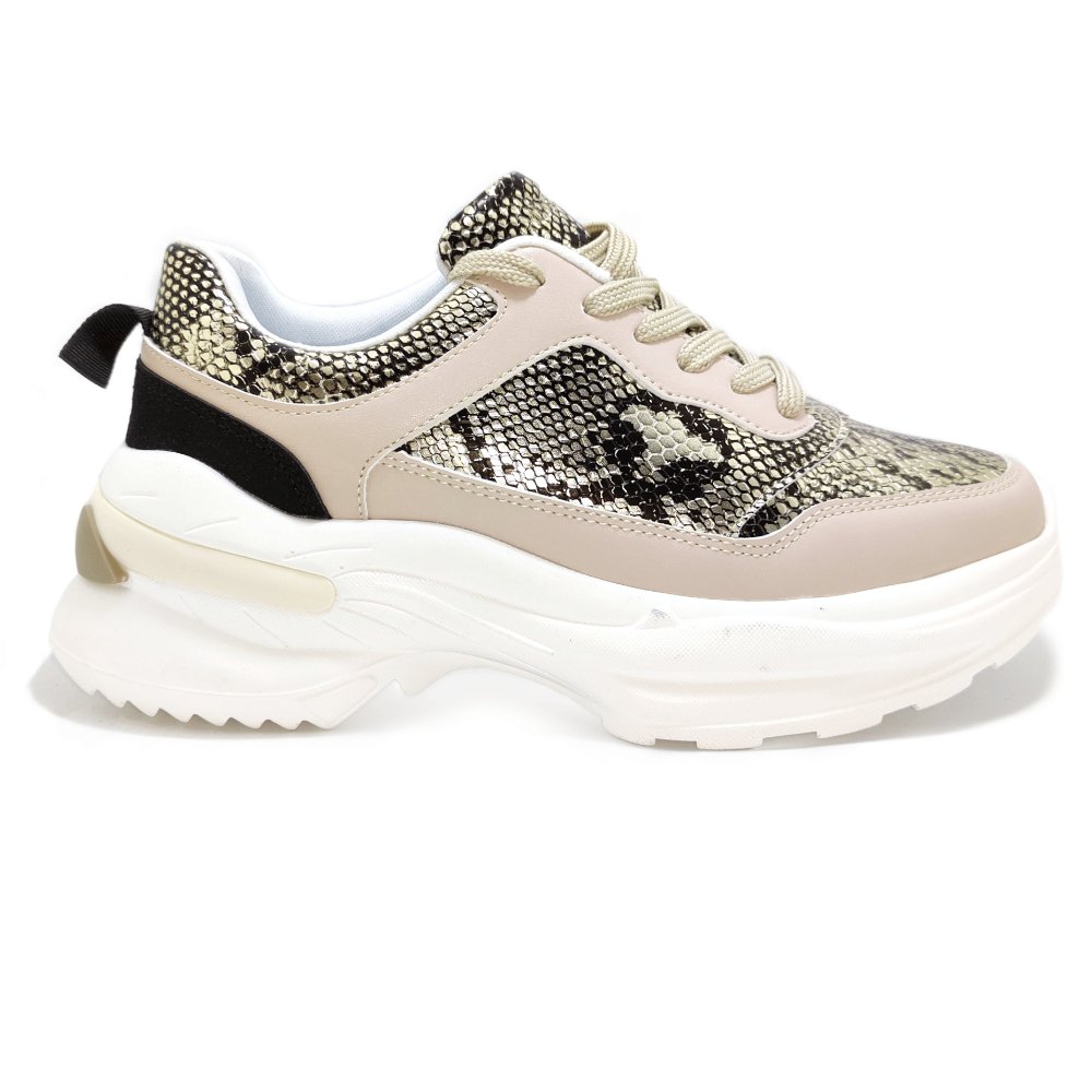 ZAPATILLAS MUJER PASTIK CASUALES DORADO FORMA SNAKE GOLD - 1