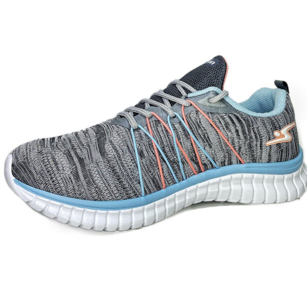 ZAPATILLA DEPORTIVA MUJER CENIZA CELESTE SALMÓN 8619. - 1