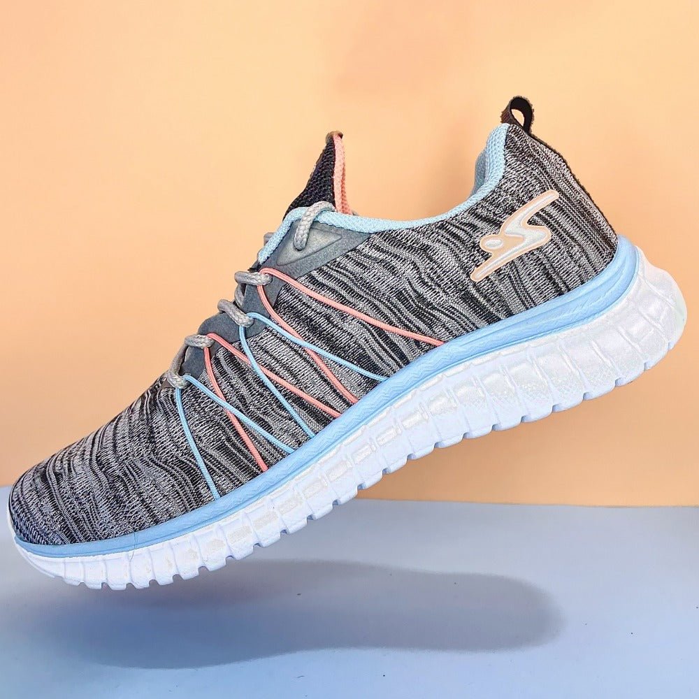 ZAPATILLA DEPORTIVA MUJER CENIZA CELESTE SALMÓN 8619. - 2