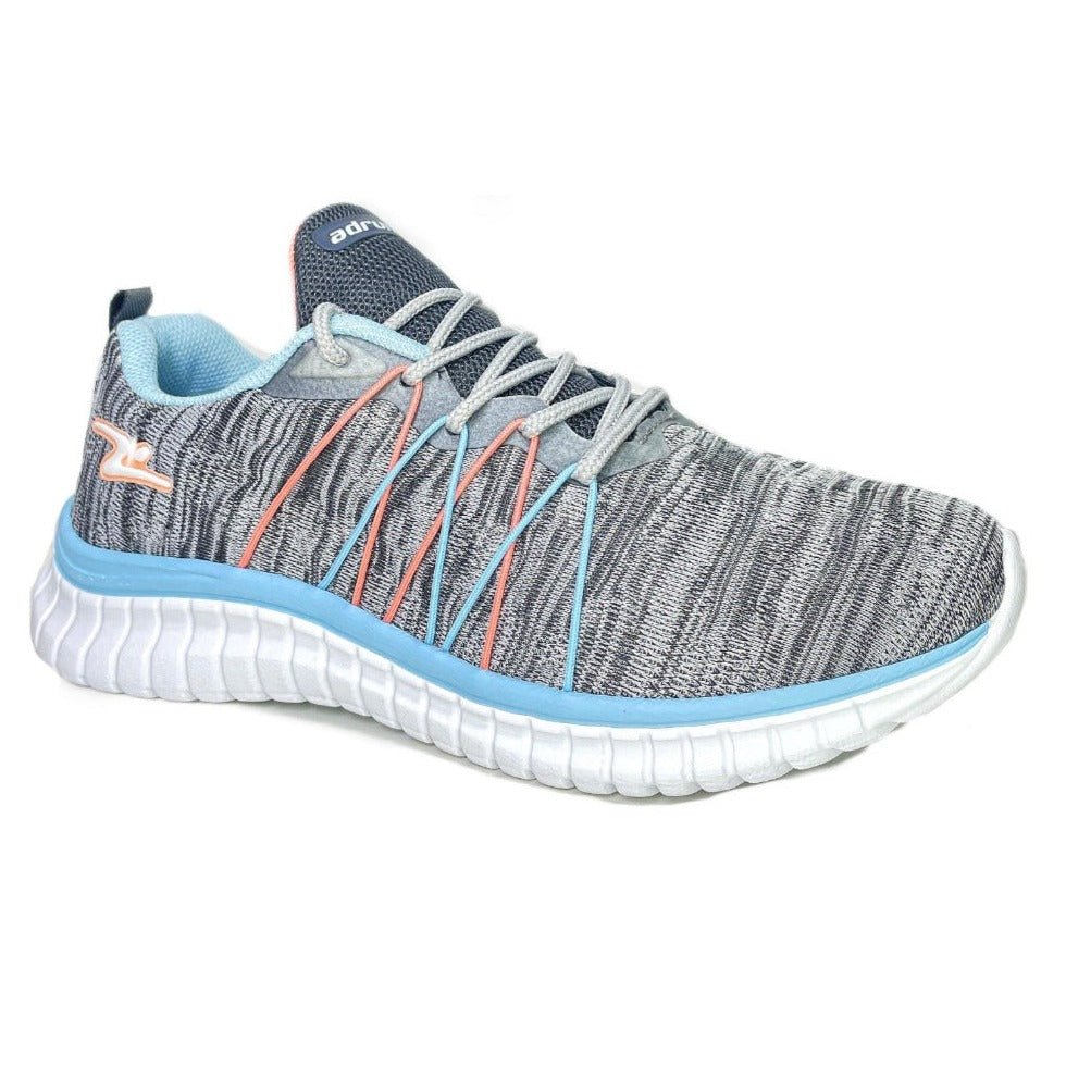 ZAPATILLA DEPORTIVA MUJER CENIZA CELESTE SALMÓN 8619. - 3