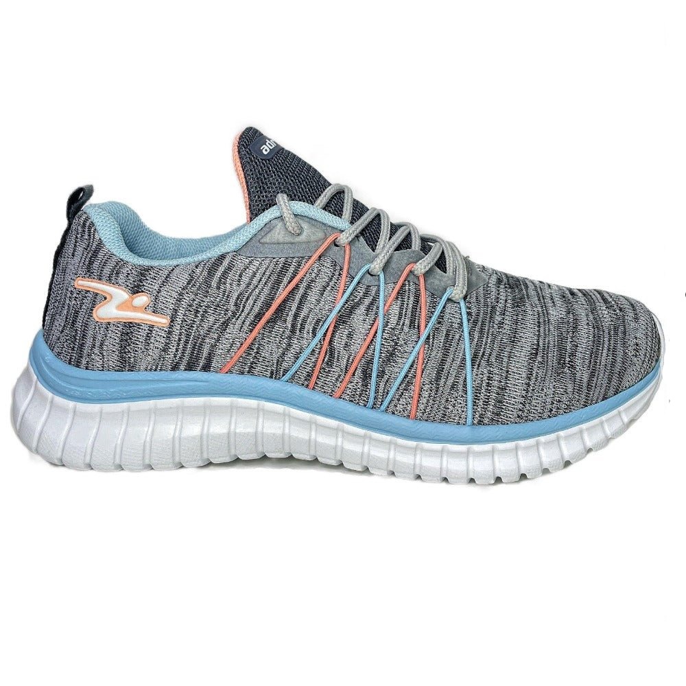 ZAPATILLA DEPORTIVA MUJER CENIZA CELESTE SALMÓN 8619. - 4