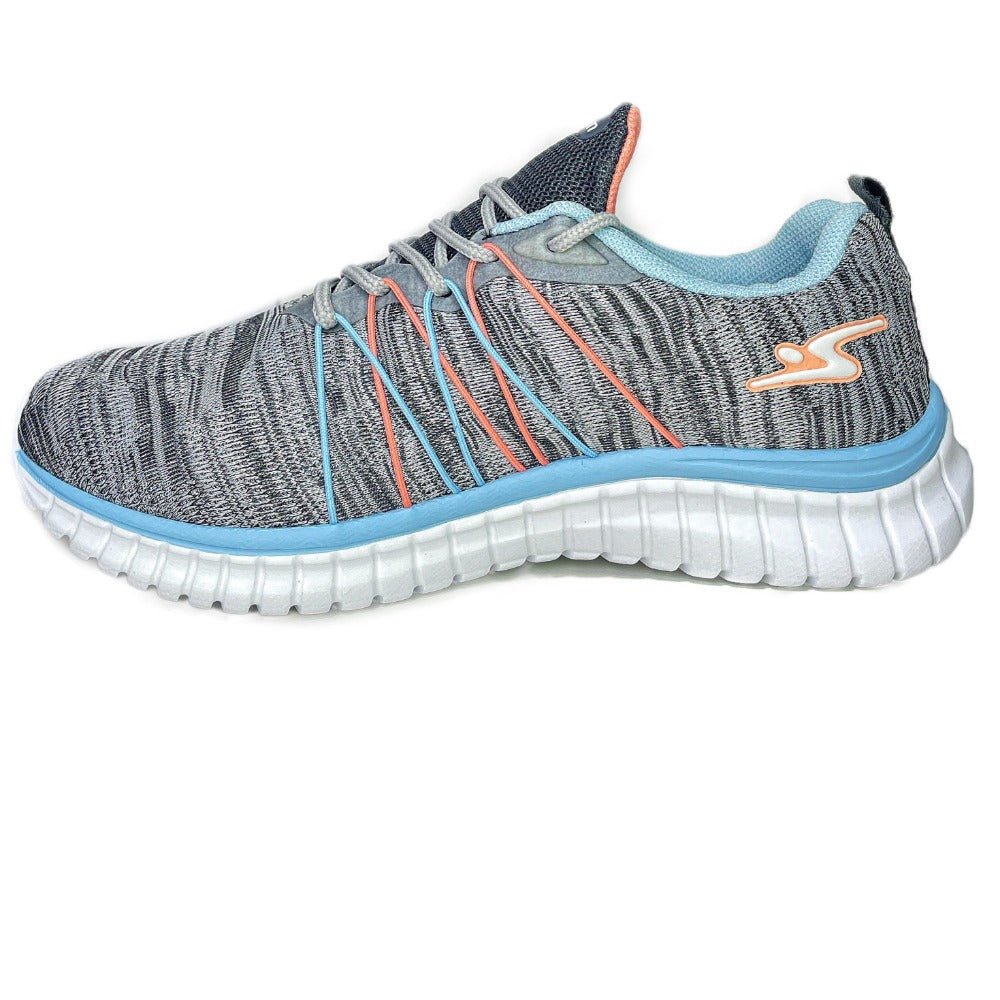 ZAPATILLA DEPORTIVA MUJER CENIZA CELESTE SALMÓN 8619. - 5