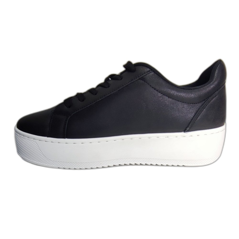 ZAPATILLA PLATAFORMA NEGRA SUELA BLANCA BRILLO - 4