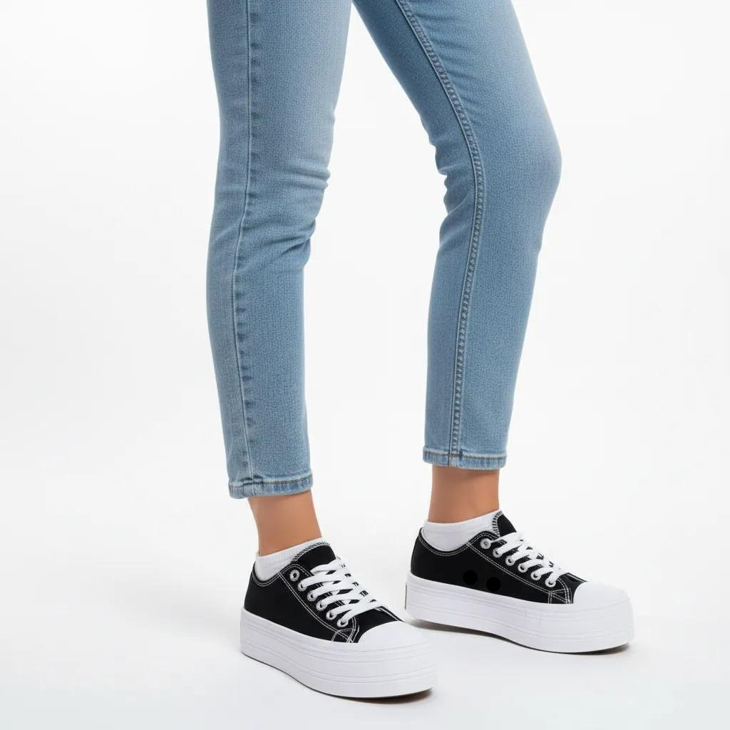 ZAPATILLAS DE LONA CON PLATAFORMA 4 CM PARA MUJER - 2