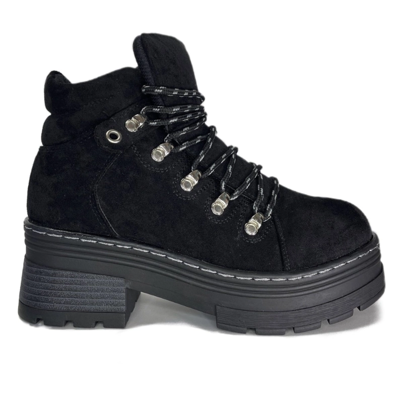 BOTIN NEGRO DE MICROFIBRA ROBUSTO CON PLATAFORMA - 2