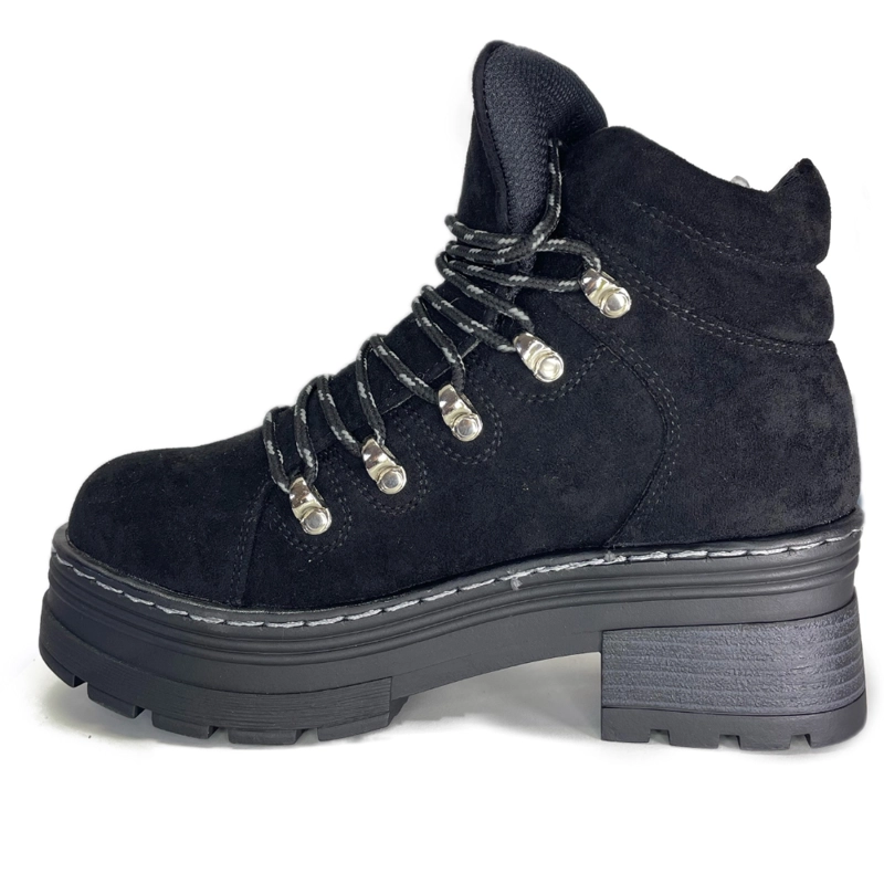 BOTIN NEGRO DE MICROFIBRA ROBUSTO CON PLATAFORMA - 4