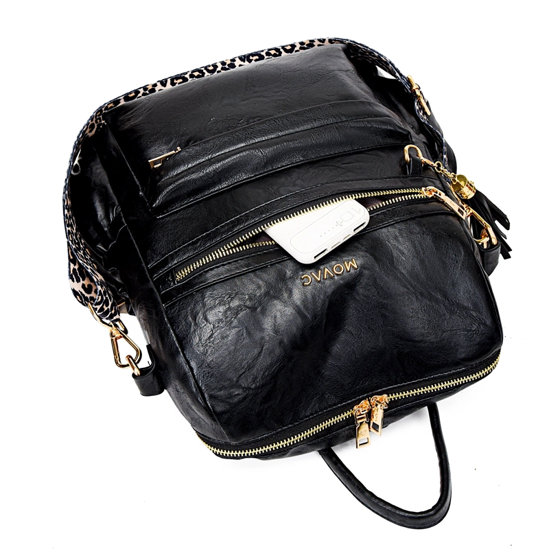 MOCHILA CARTERA MOVAC URBAN CHIC CUERO PU MUJER A LA MODA MULTIUSO - 9