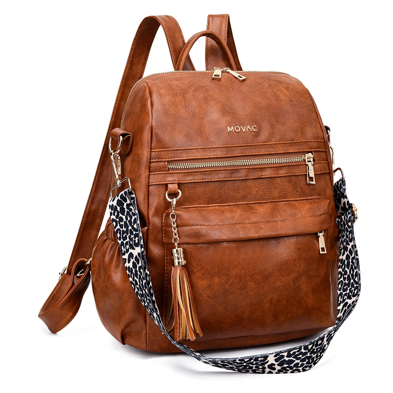 MOCHILA CARTERA MOVAC URBAN CHIC CUERO PU MUJER A LA MODA MULTIUSO - 3