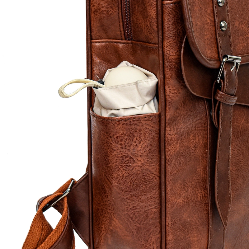 MOCHILA MOVAC SUPREME ELEGANTE DE CUERO PU IMPERMEABLE DE GRAN CAPACIDAD - 8
