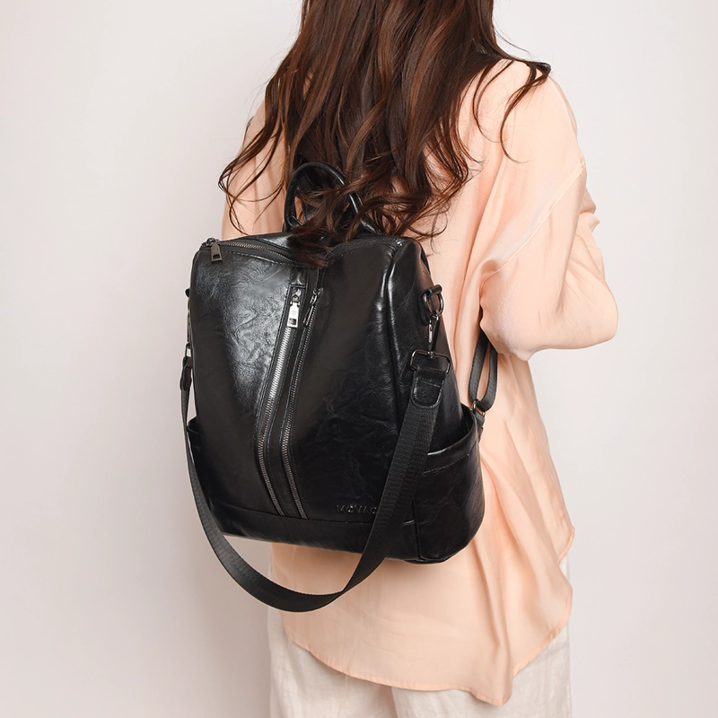 MOCHILA BOLSO PARA MUJER DE MATERIAL CUERO PU IMPERMEABLE - 4